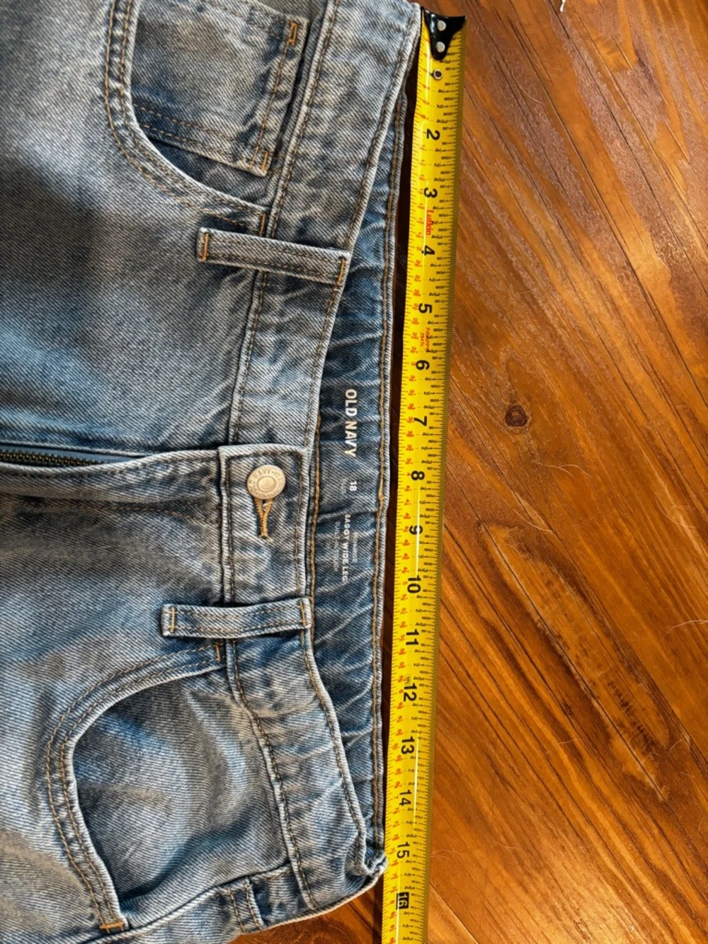 Old Navy Kids Light Blue High Rise Baggy Wide Leg Jeans 18+